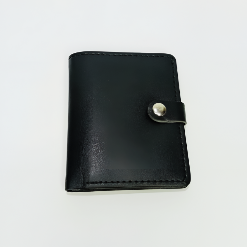 Classic Black Pocket Wallet for Men Slim, Secure & Stylish Card Holder with Snap Closure