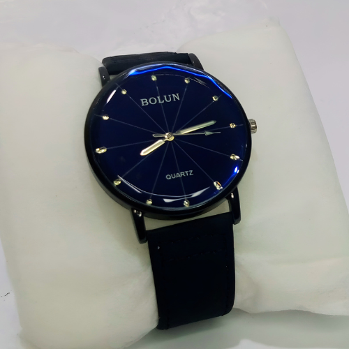 Stylish Watch For Men With Brown Dial and Leather Strap With Box