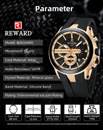 REWARD  Chronograph Sport Watch – Premium Silicone Band