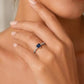 Crytal Blue Heart Ring For Women