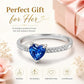 Crytal Blue Heart Ring For Women
