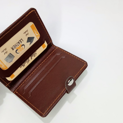 Classic Black Pocket Wallet for Men Slim, Secure & Stylish Card Holder with Snap Closure