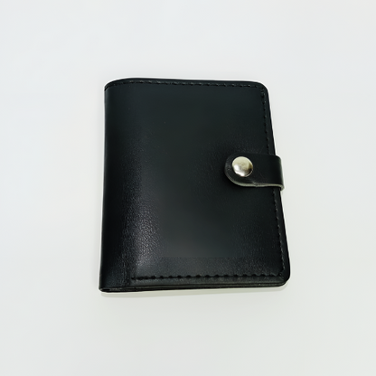Classic Black Pocket Wallet for Men Slim, Secure & Stylish Card Holder with Snap Closure