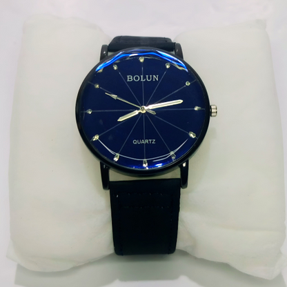 Stylish Watch For Men With Brown Dial and Leather Strap With Box