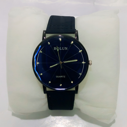 Stylish Watch For Men With Brown Dial and Leather Strap With Box