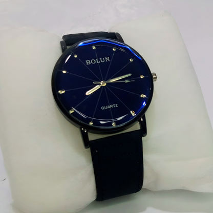 Stylish Watch For Men With Brown Dial and Leather Strap With Box