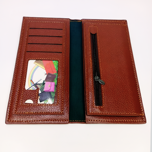 Stylish Long Brown Wallet for Men Brown Slim Wallet with Card And Money Slots