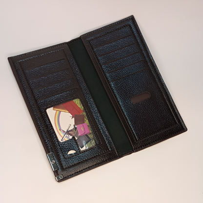 Mens Long Wallet Slim Bi fold Card Holder for Professional Look