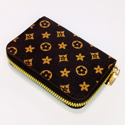 Stylish Mini Wallet For Mens with Golden Zip Card And Cash Holder