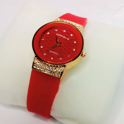 Stylish Watch for Women Fashionable Crystal-Accent Strap Watch