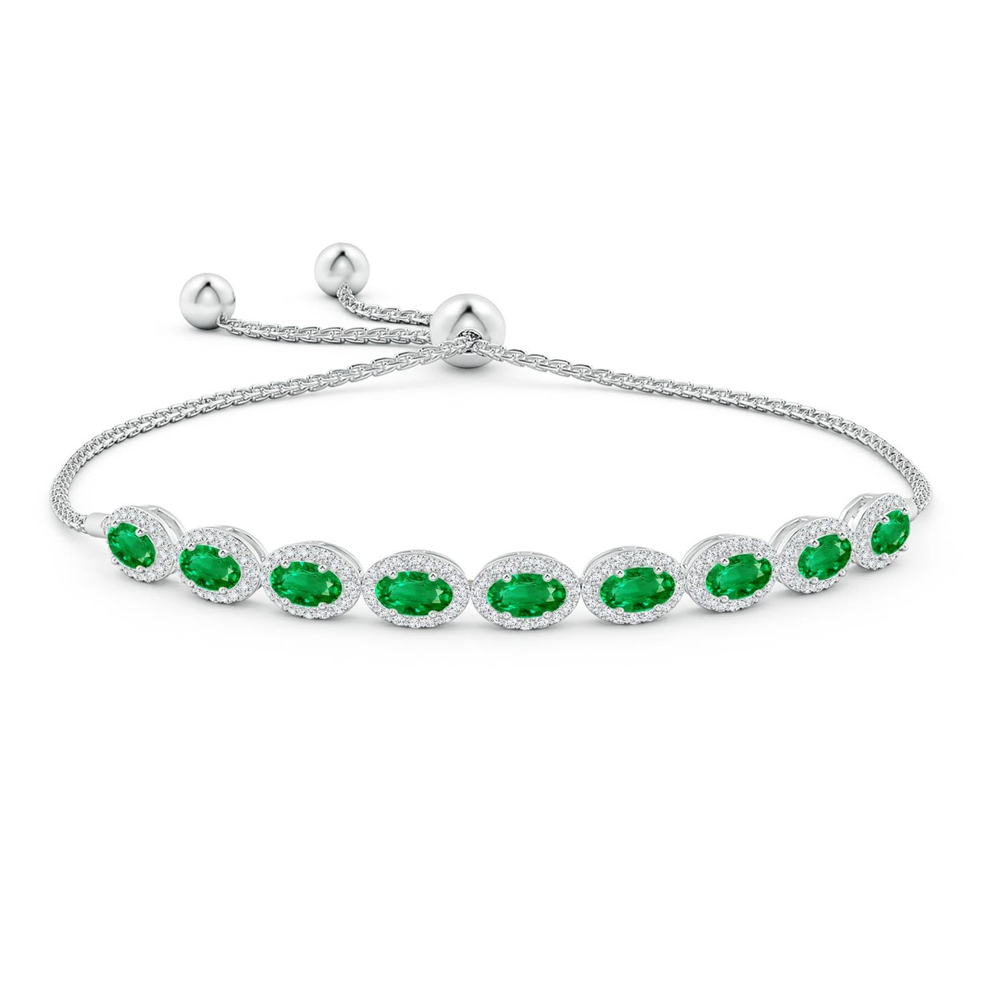 Elegant Oval-Cut Green Gem Bracelet For Women