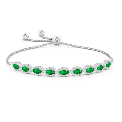 Elegant Oval-Cut Green Gem Bracelet For Women