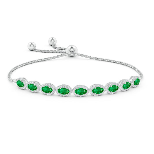 Elegant Oval-Cut Green Gem Bracelet For Women